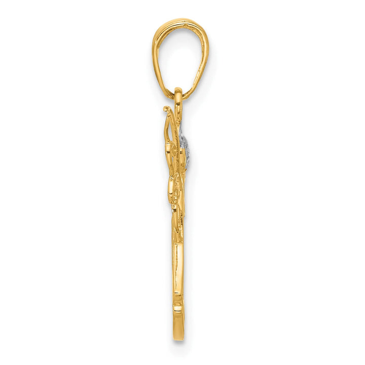 14K Yellow Gold Cut-out D.C. Guardian Angel Silhouette Pendant