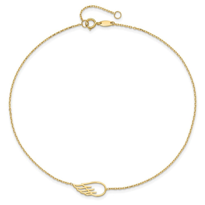 14K Yellow Gold Cut-out Wing Anklet