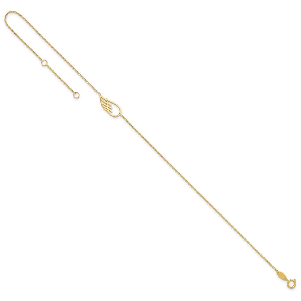 14K Yellow Gold Cut-out Wing Anklet
