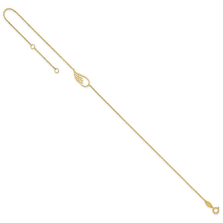 14K Yellow Gold Cut-out Wing Anklet