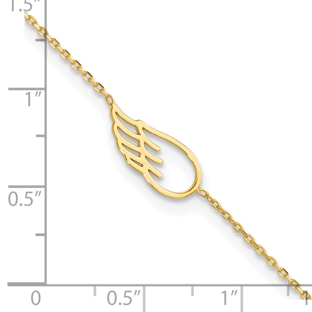 14K Yellow Gold Cut-out Wing Anklet