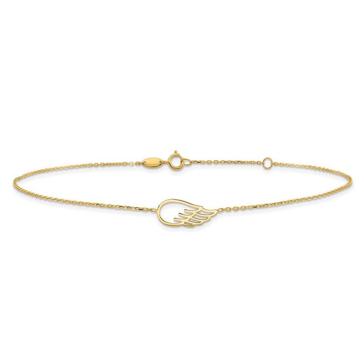 14K Yellow Gold Cut-out Wing Anklet