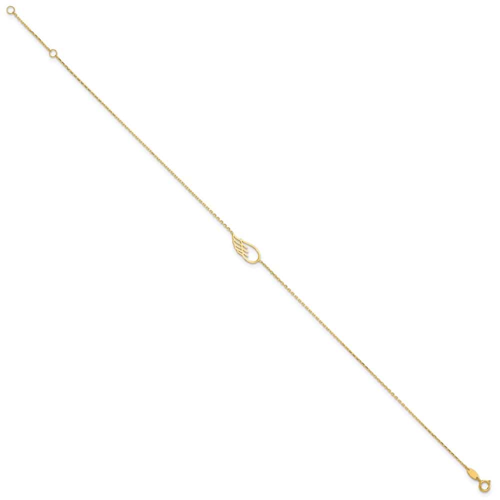 14K Yellow Gold Cut-out Wing Anklet