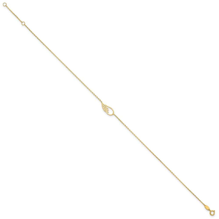 14K Yellow Gold Cut-out Wing Anklet