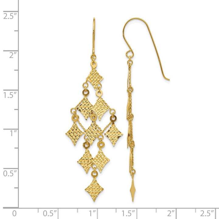 14K Yellow Gold D.C. Chandelier Dangle French Hook Earrings, view 4 of 4