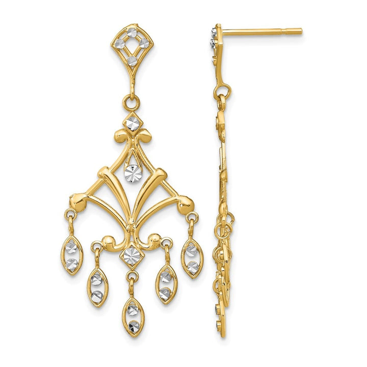 14K Yellow Gold D.C. Chandelier-Style Dangle Post 37.7 mm Earrings, view 1 of 4