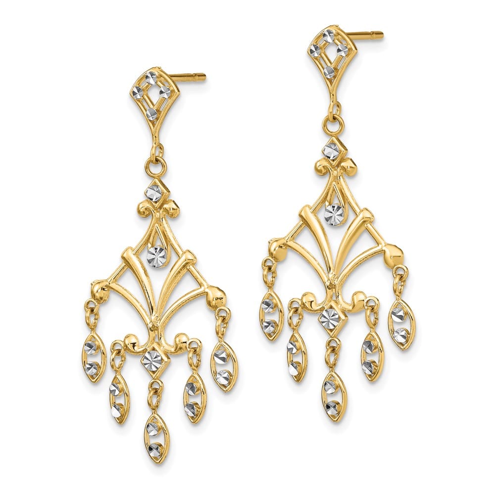 14K Yellow Gold D.C. Chandelier-Style Dangle Post 37.7 mm Earrings, view 2 of 4