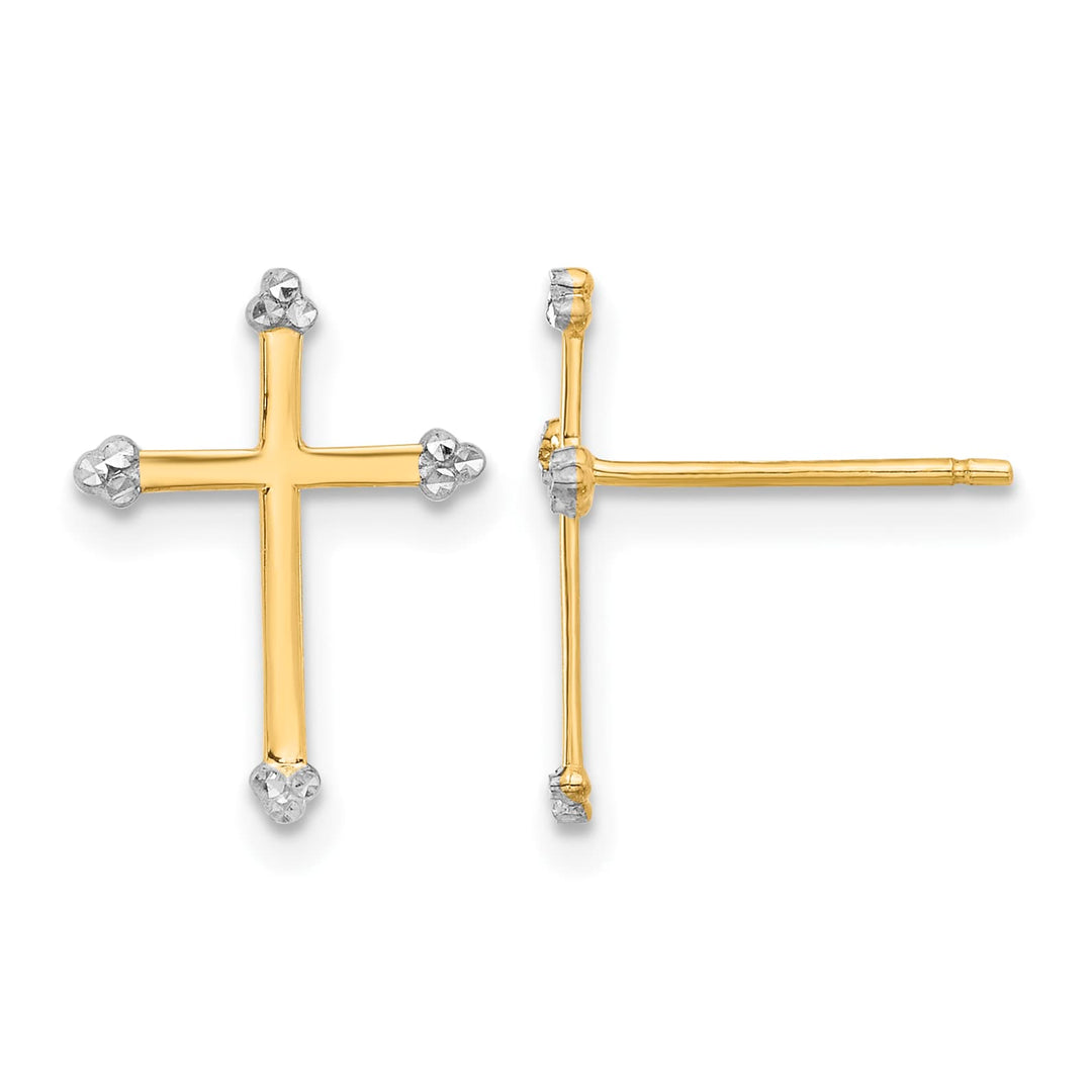 14K Yellow Gold D.C. Cross Post Earrings