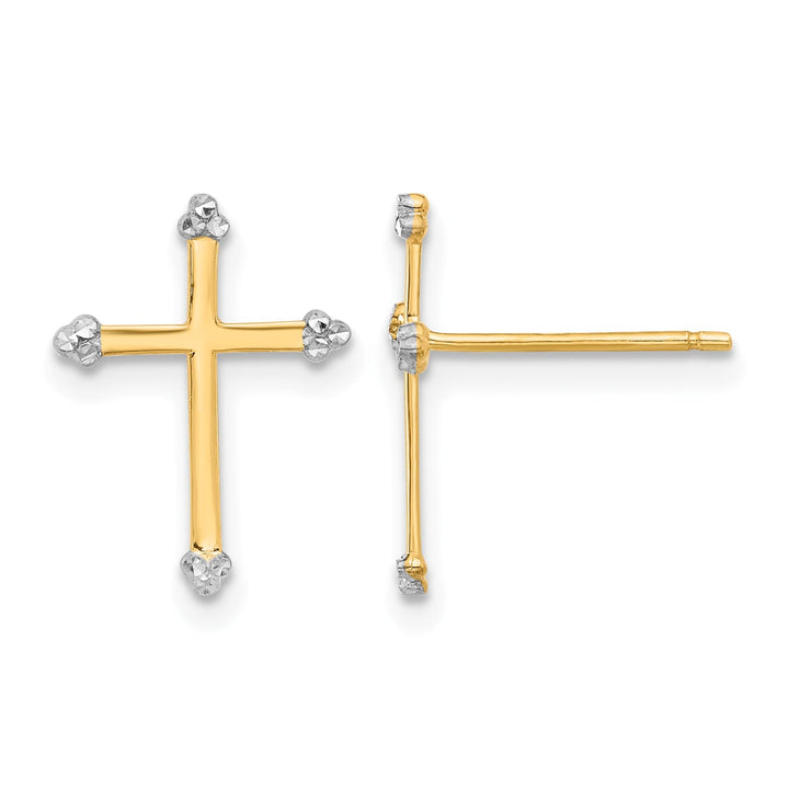 14K Yellow Gold D.C. Cross Post Earrings