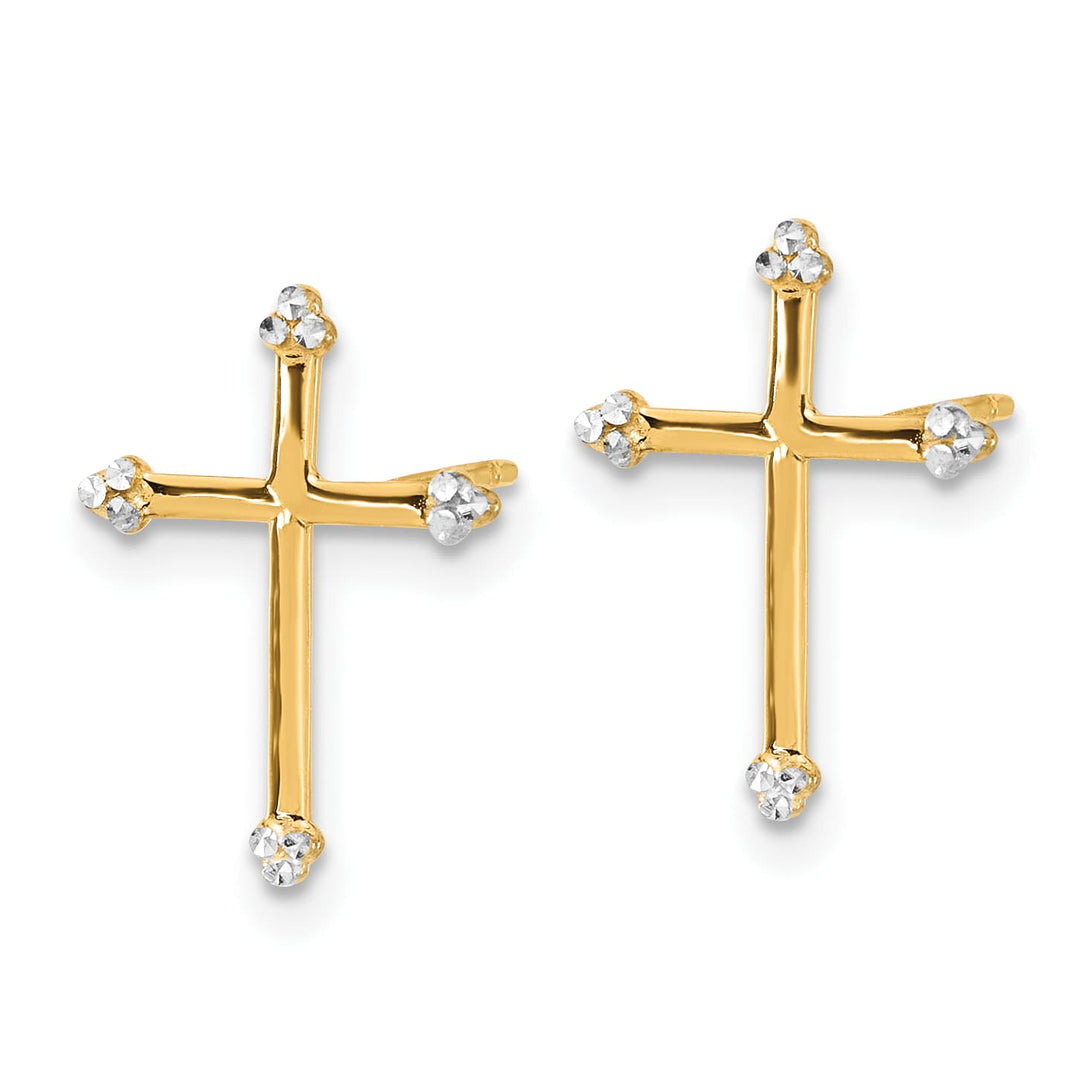 14K Yellow Gold D.C. Cross Post Earrings