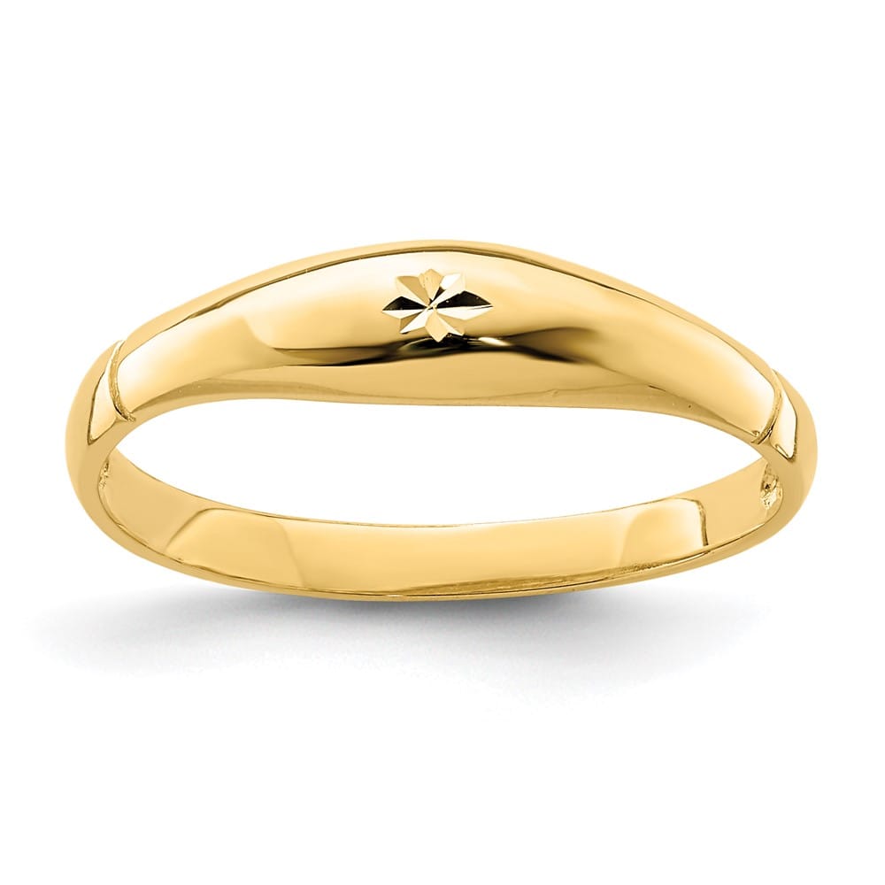 14k Yellow Gold D.C. Domed Band Ring