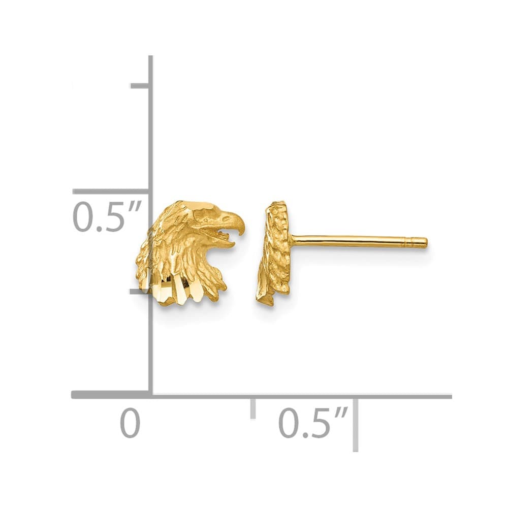 14K Yellow Gold D.C. Eagle Earrings, view 4 of 4
