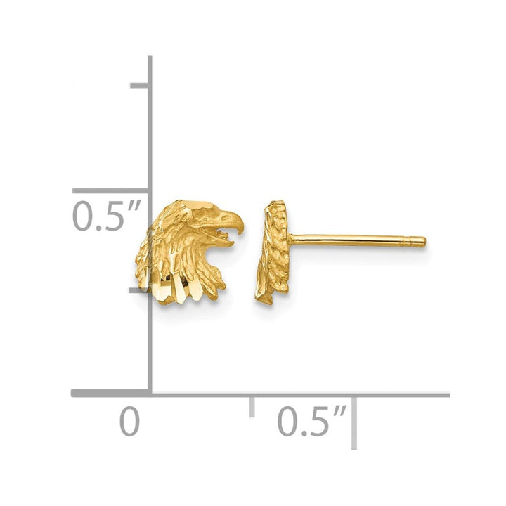 14K Yellow Gold D.C. Eagle Earrings, view 4 of 4