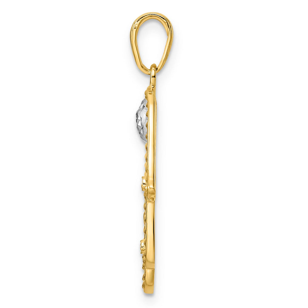 14K Yellow Gold D.C. Evil Eye Filigree Hamsa Pendant