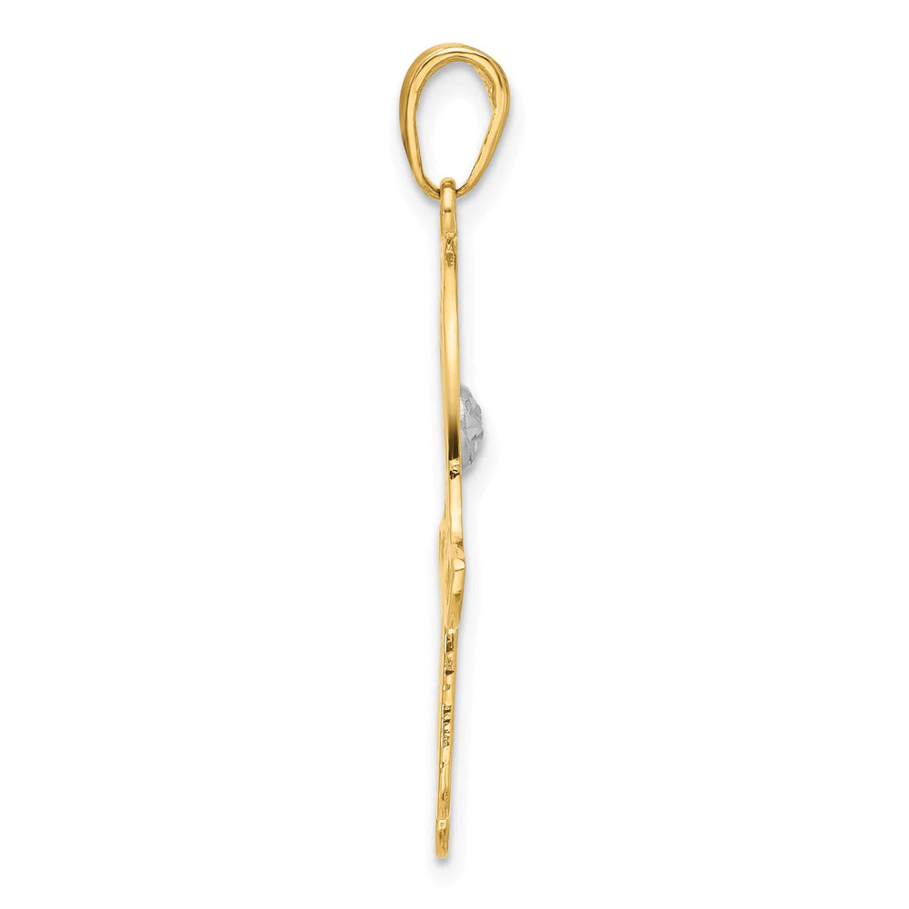 14K Yellow Gold D.C. Filigree Hamsa Hand Pendant
