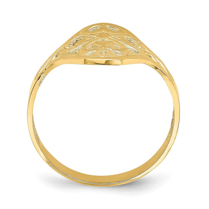 14k Yellow Gold D.C. Filigree Hearts Ring