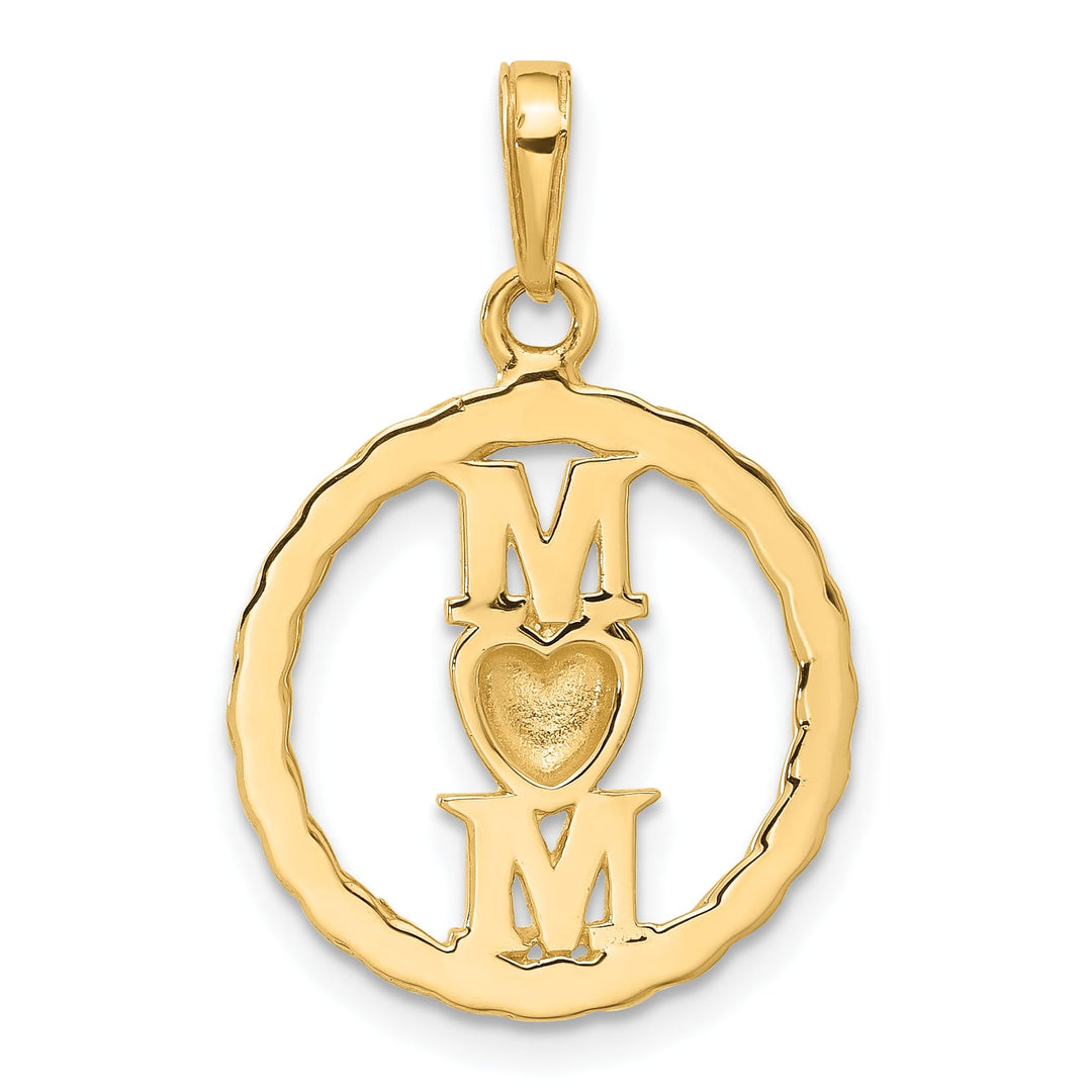 14K Yellow Gold D.C. Heart MOM Pendant