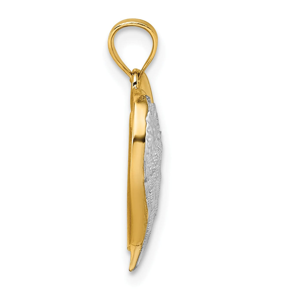 14K Yellow Gold D.C. Heart With Wing Watch Over Me Pendant