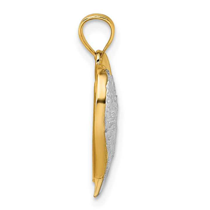 14K Yellow Gold D.C. Heart With Wing Watch Over Me Pendant