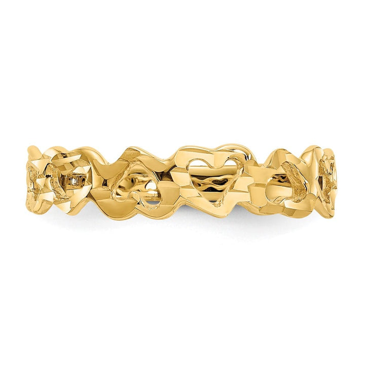 14k Yellow Gold D.C. Hearts Ring