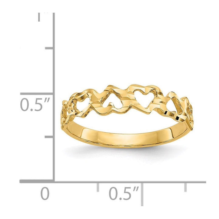 14k Yellow Gold D.C. Hearts Ring