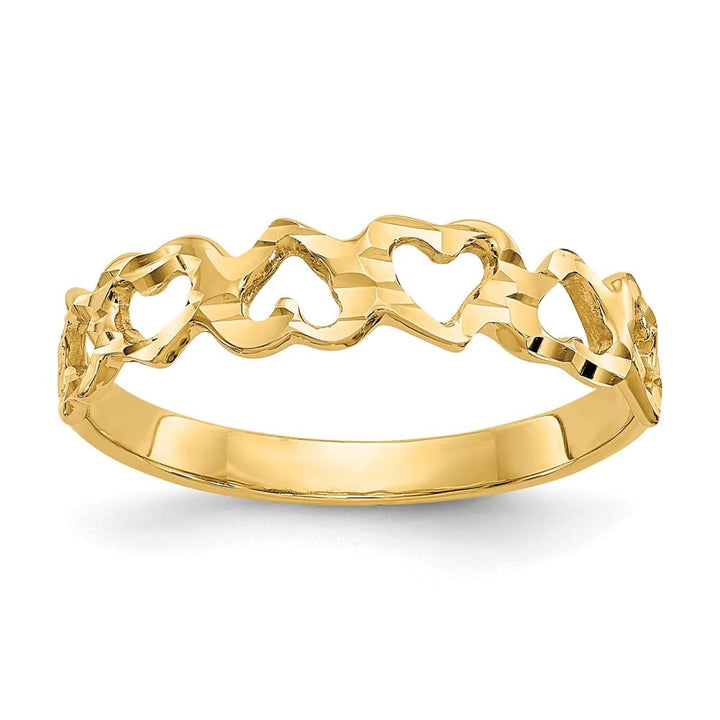 14k Yellow Gold D.C. Hearts Ring