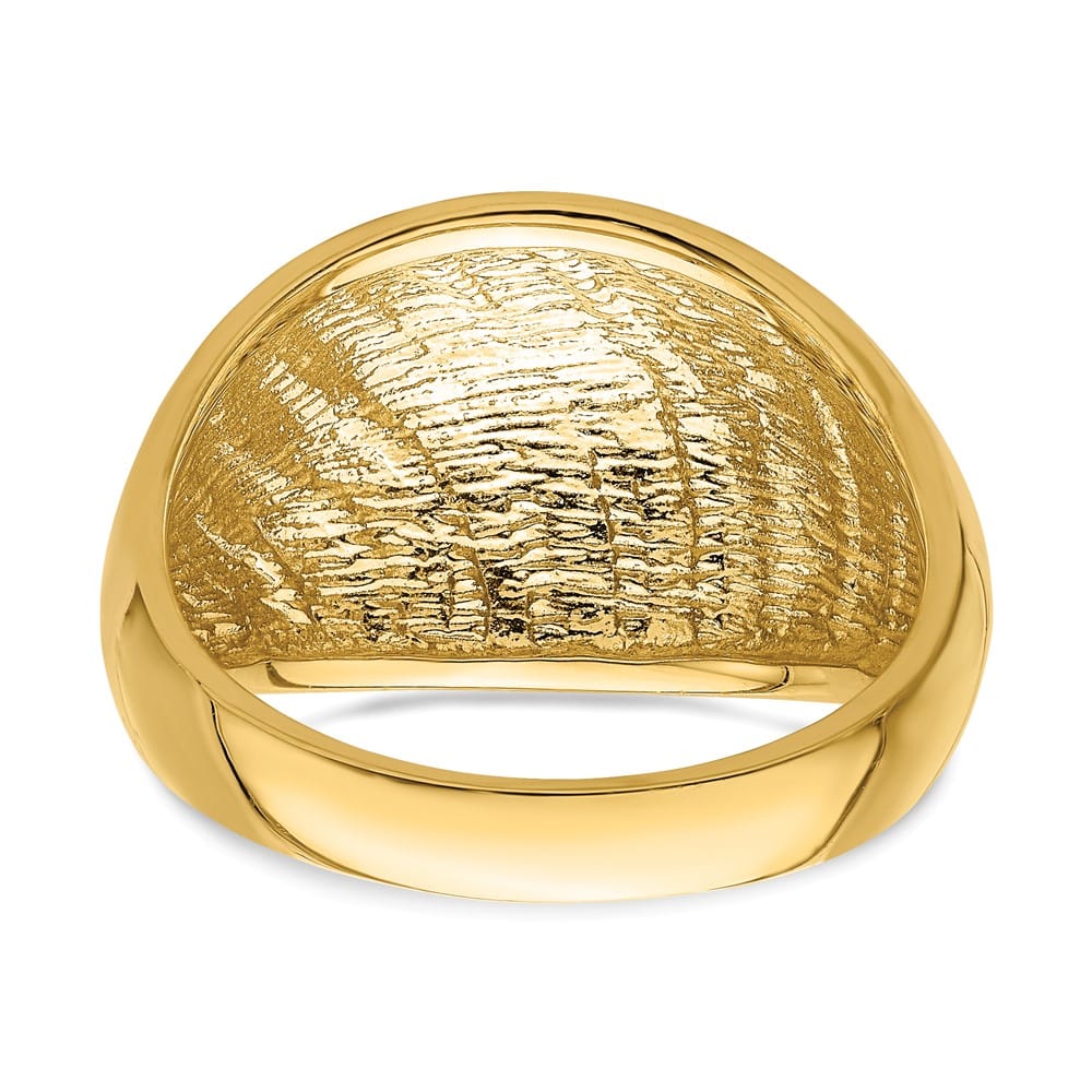14k Yellow Gold D.C. Lattice Pattern Dome Ring