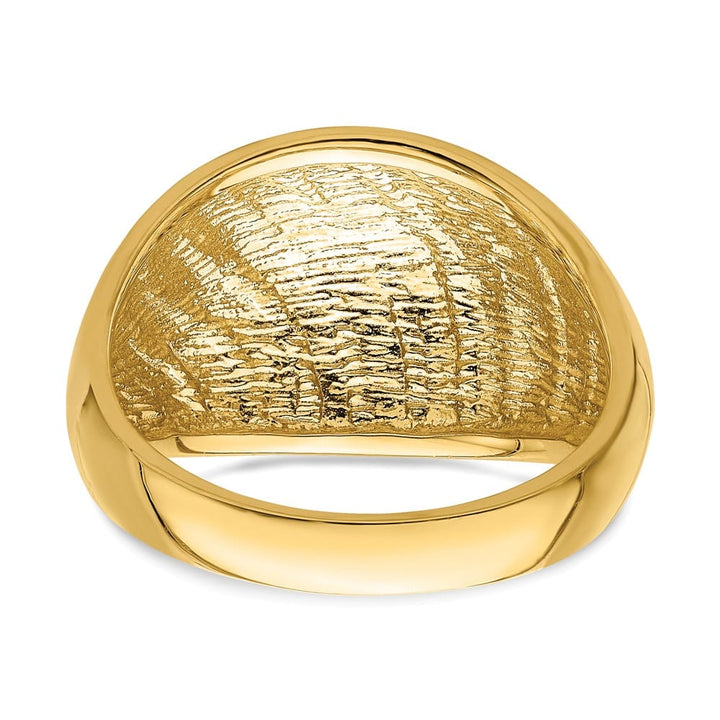 14k Yellow Gold D.C. Lattice Pattern Dome Ring