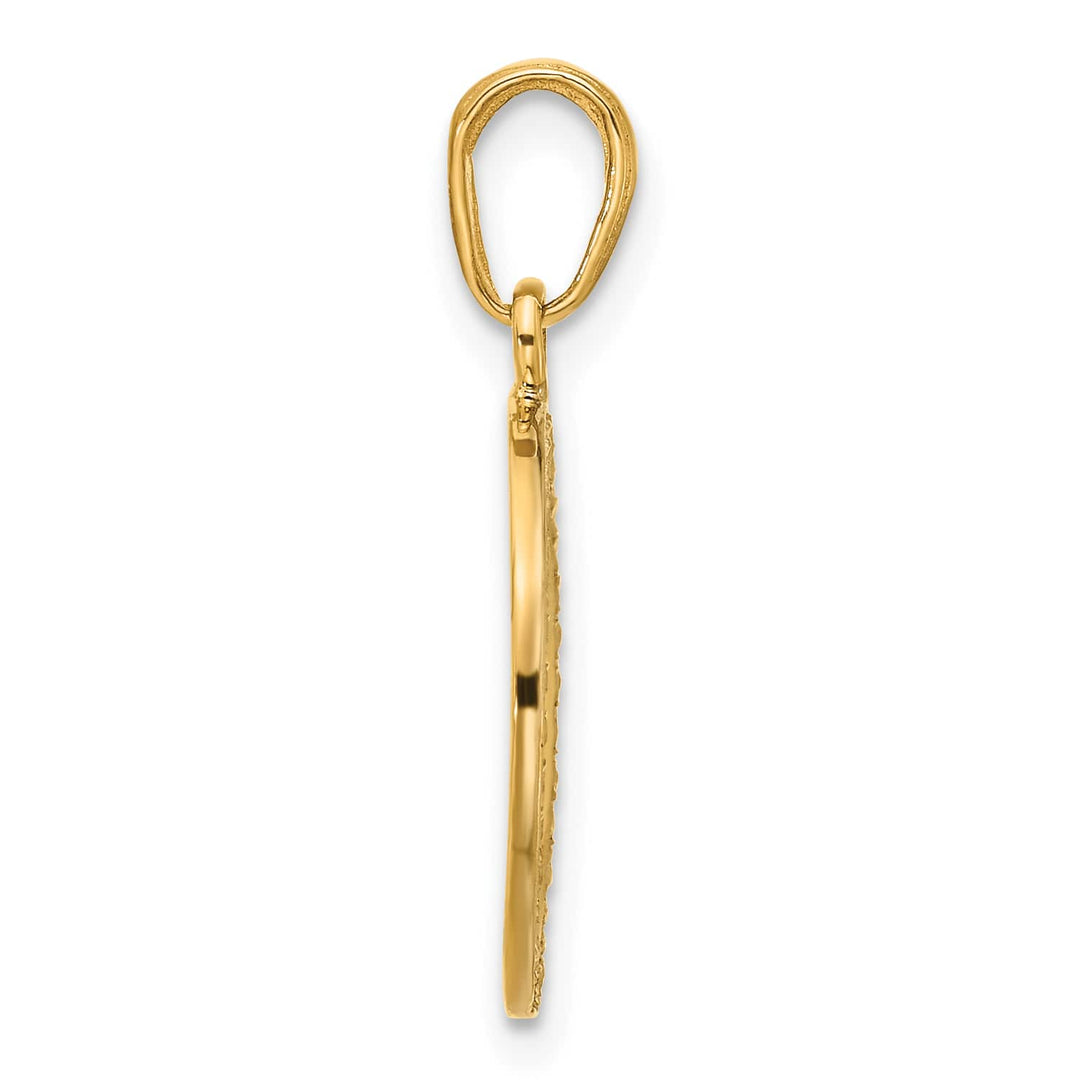 14K Yellow Gold D.C. MOM Cut-out Heart Pendant