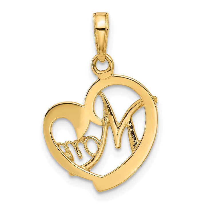 14K Yellow Gold D.C. MOM Heart Pendant