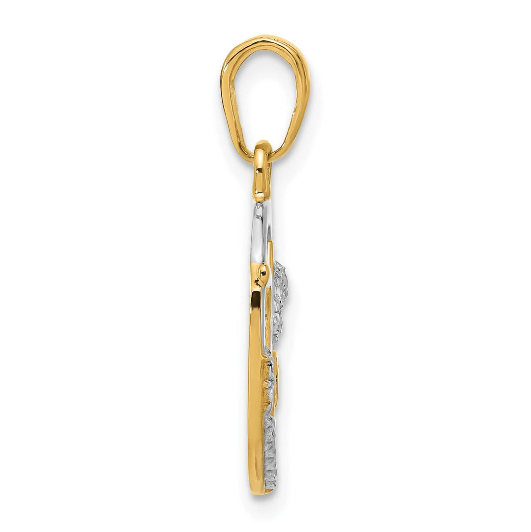 14K Yellow Gold D.C. MOM Heart Pendant