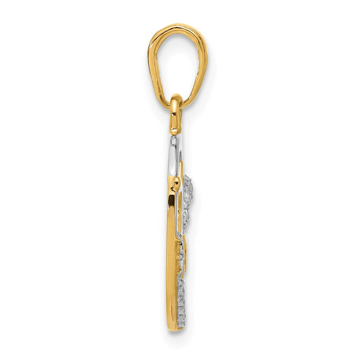 14K Yellow Gold D.C. MOM Heart Pendant