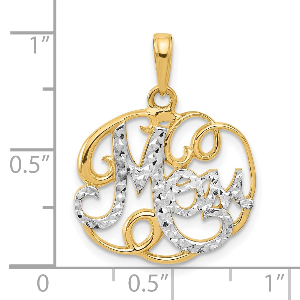 14K Yellow Gold D.C. MOM in Fancy Pendant