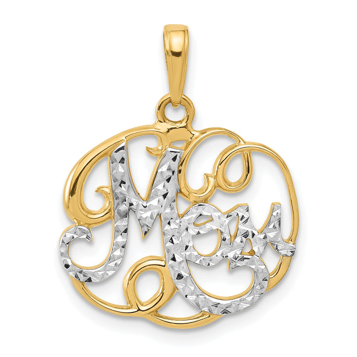 14K Yellow Gold D.C. MOM in Fancy Pendant