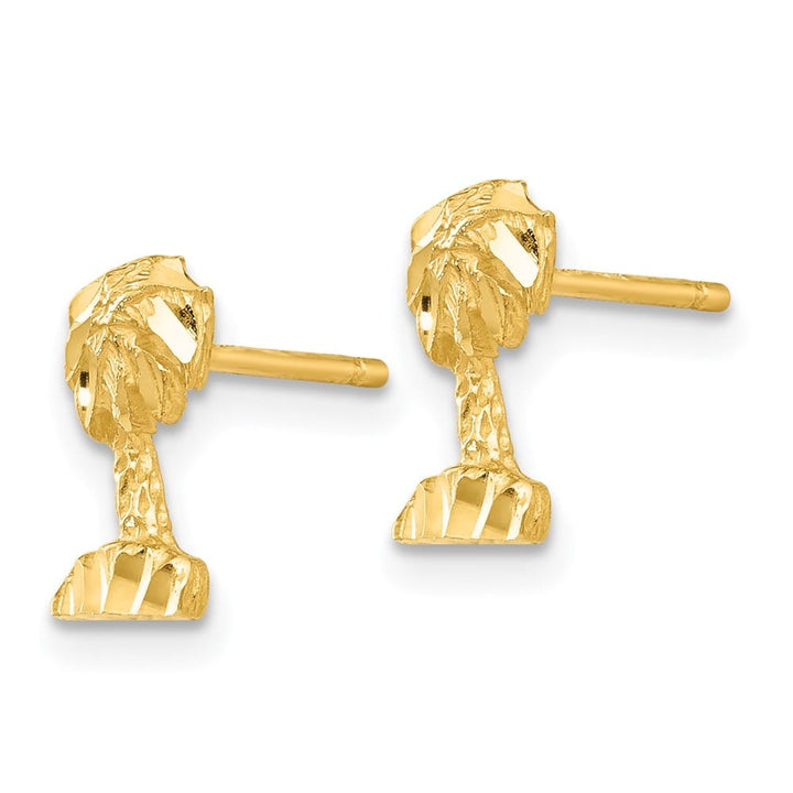 14K Yellow Gold D.C. Palm Tree Post Earrings, view 2 of 4