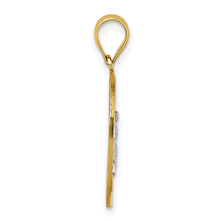 14K Yellow Gold D.C. Pierced Design Our Lady of Guadalupe Pendant