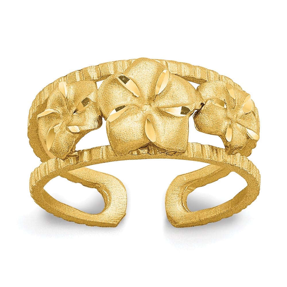 14k Yellow Gold D.C. Plumeria Toe Ring