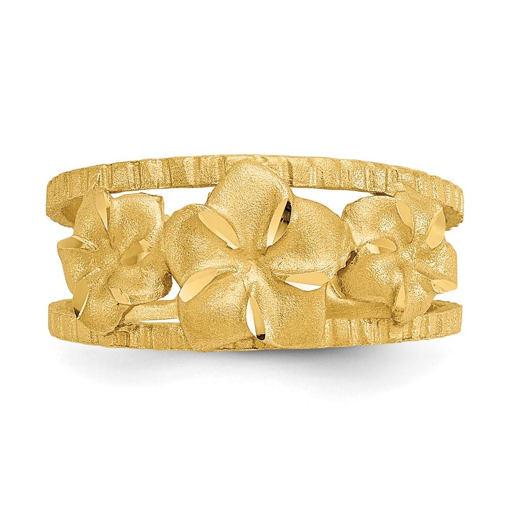 14k Yellow Gold D.C. Plumeria Toe Ring