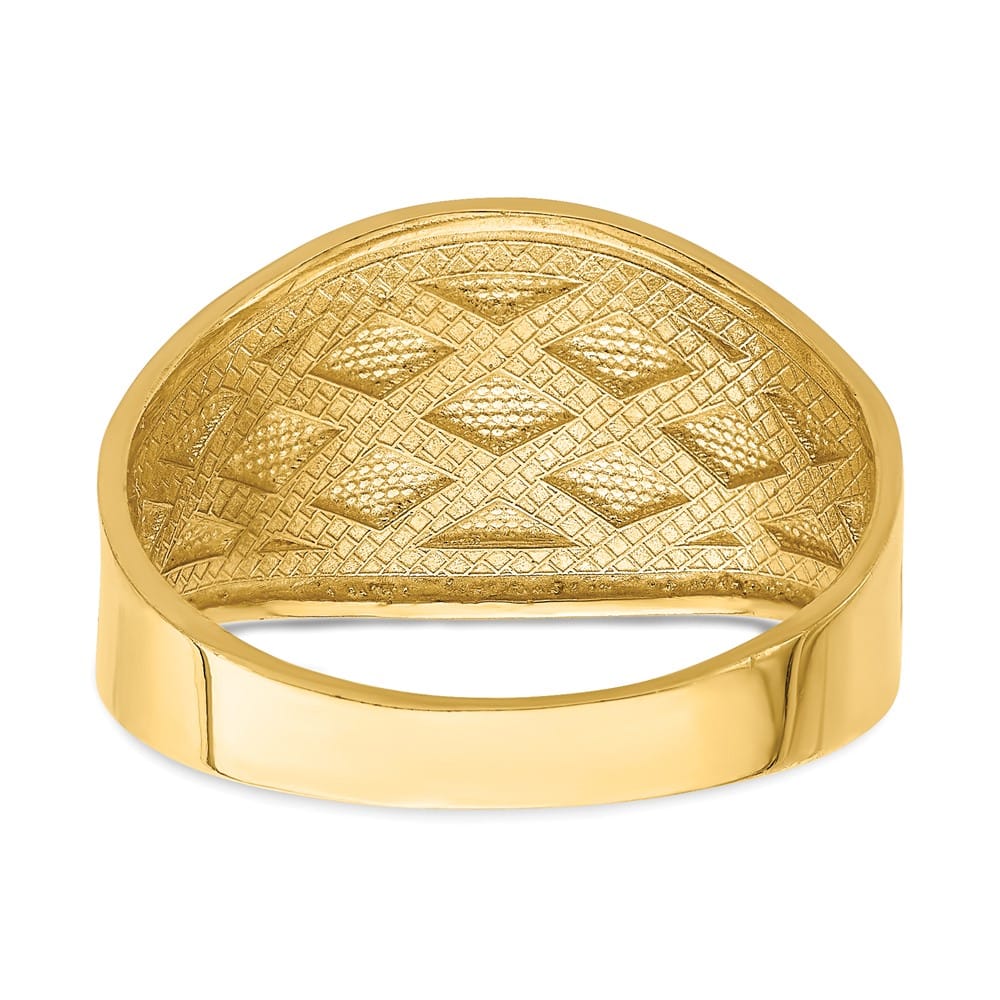 14k Yellow Gold D.C. Quilted Pattern Ring