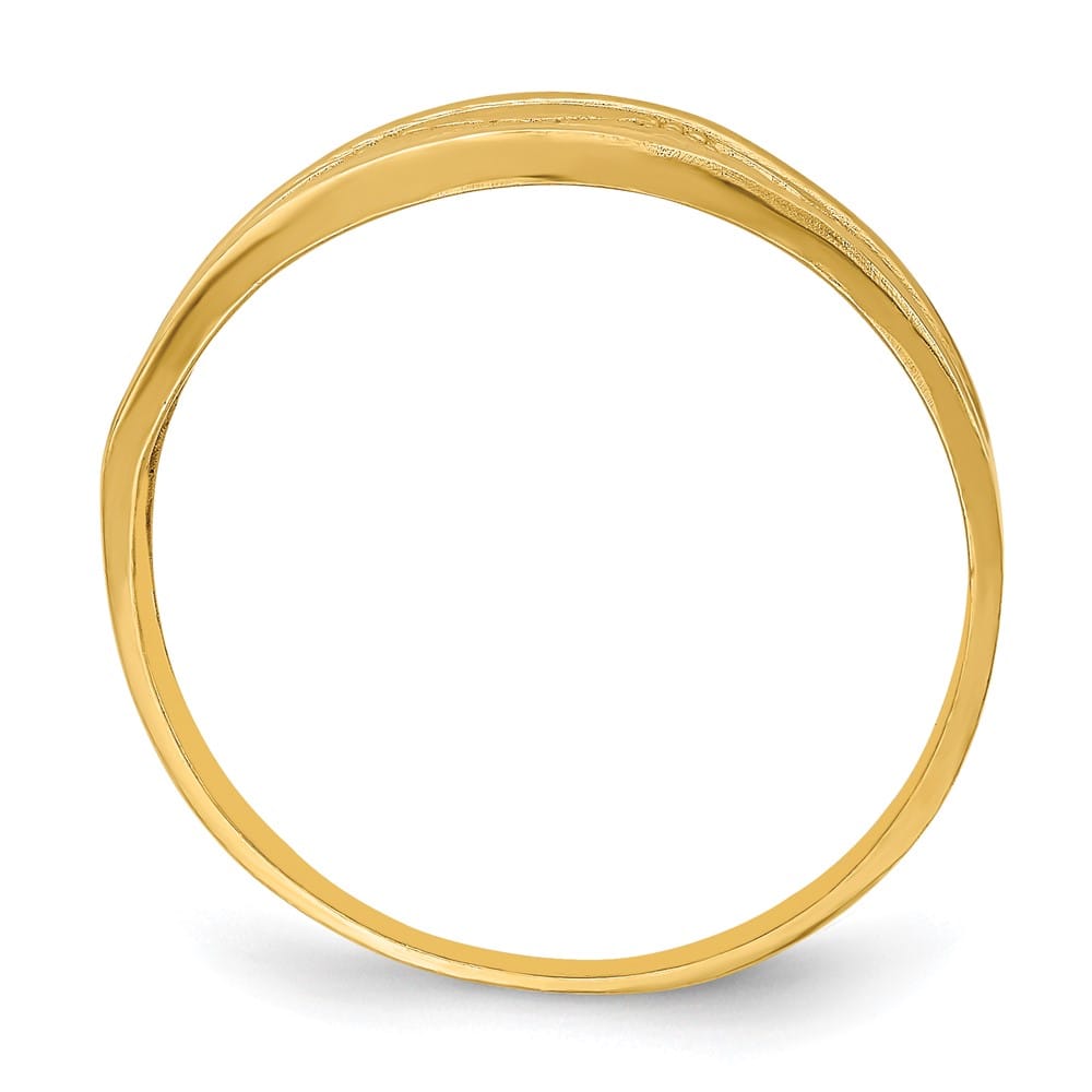 14k Yellow Gold D.C. Quilted Pattern Ring