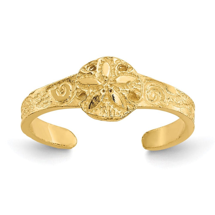 14k Yellow Gold D.C. Sand Dollar Toe Ring