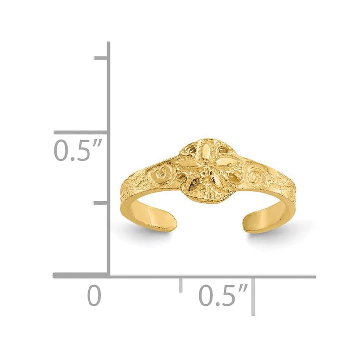 14k Yellow Gold D.C. Sand Dollar Toe Ring