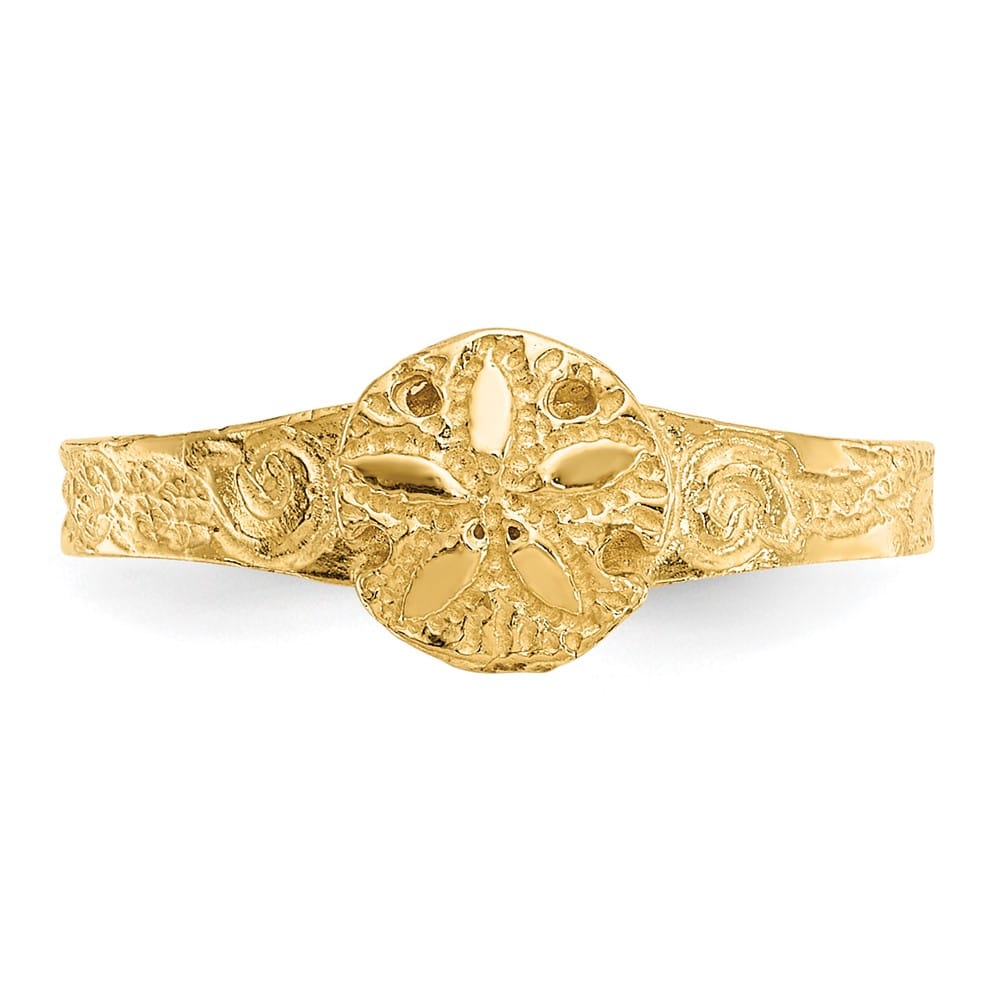 14k Yellow Gold D.C. Sand Dollar Toe Ring