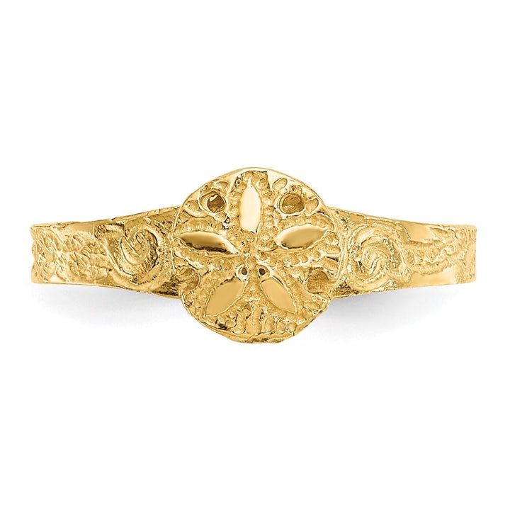 14k Yellow Gold D.C. Sand Dollar Toe Ring