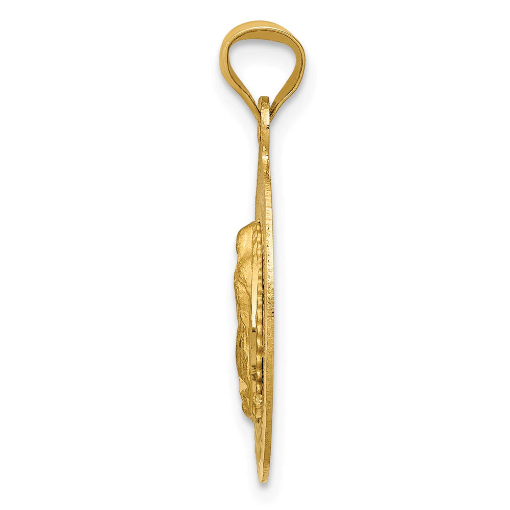 14K Yellow Gold D.C. Semi-solid Our Lady Of Guadalupe Oval Pendant