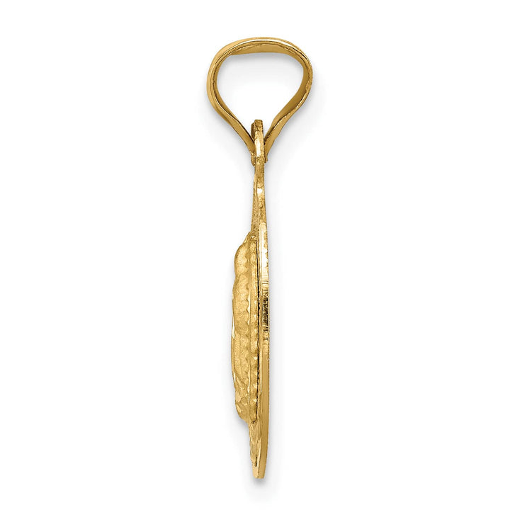 14K Yellow Gold D.C. Semi-solid Our Lady Of Guadalupe Oval Pendant