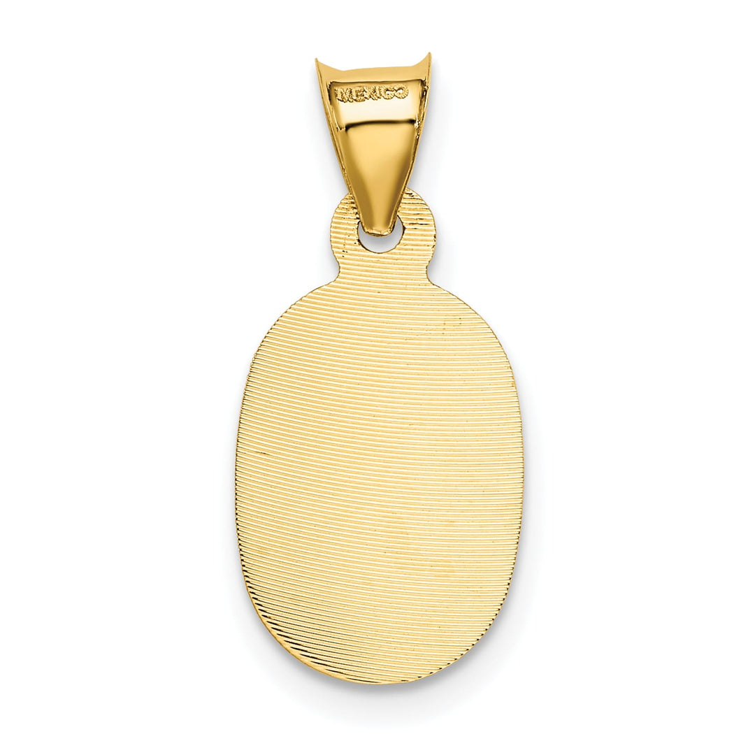 14K Yellow Gold D.C. Semi-solid Our Lady Of Guadalupe Oval Pendant