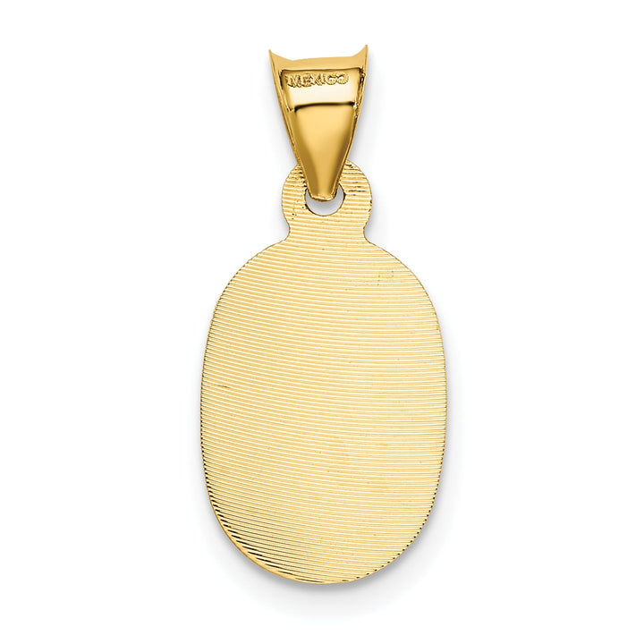 14K Yellow Gold D.C. Semi-solid Our Lady Of Guadalupe Oval Pendant