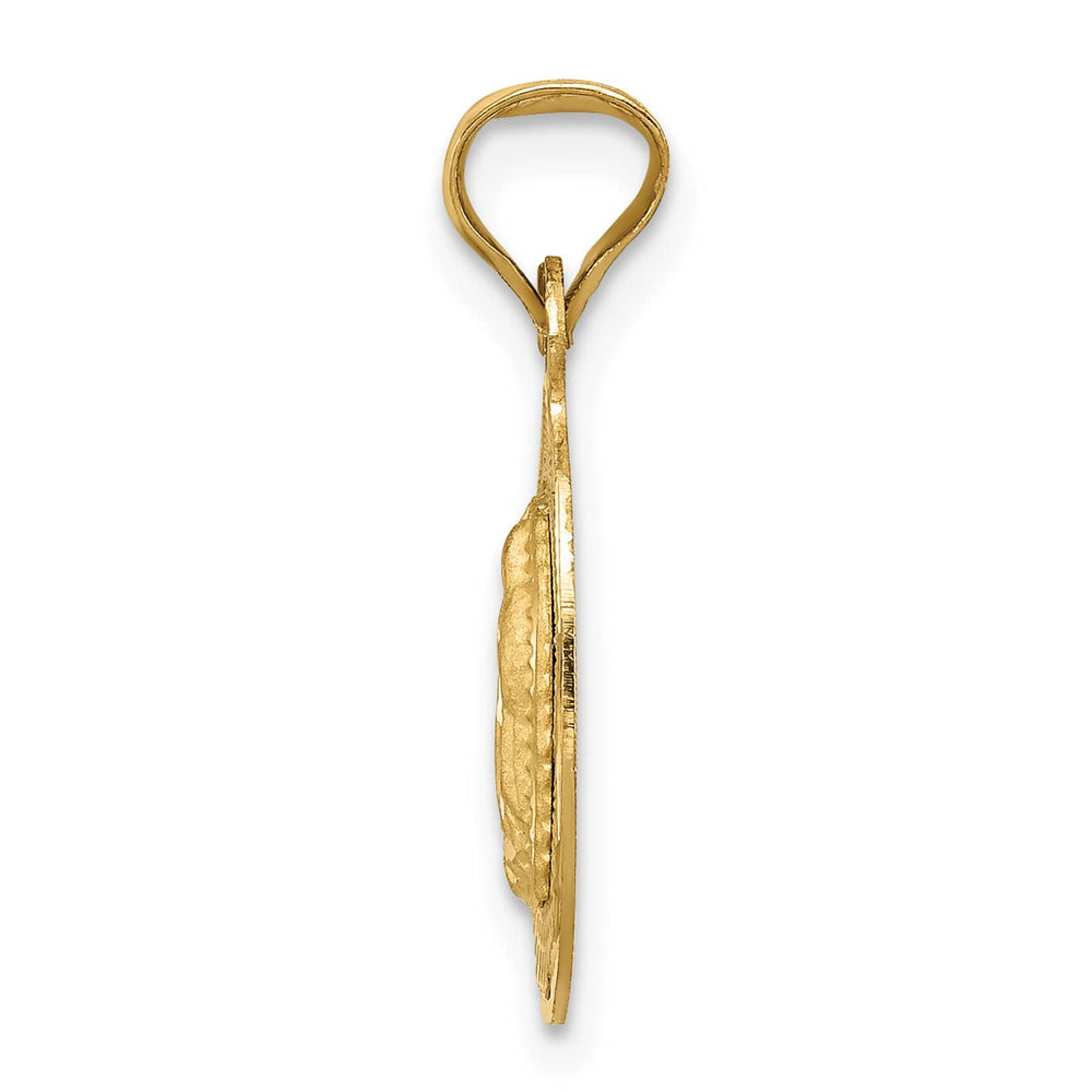 14K Yellow Gold D.C. Semi-solid Our Lady Of Guadalupe Oval Pendant