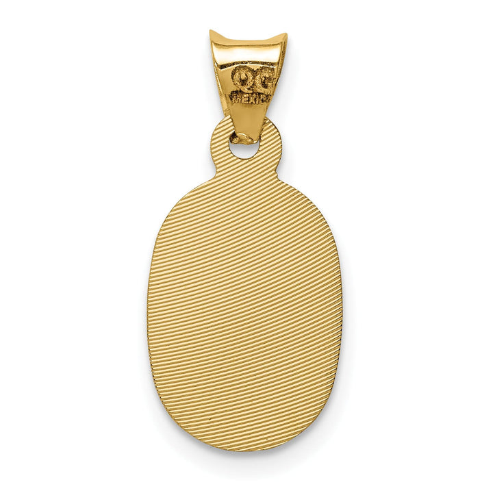 14K Yellow Gold D.C. Solid Our Lady Of Guadalupe Oval Pendant